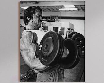 Arnold Schwarzenegger Gewichtheben Rolled Posters | Vintage Turnhalle Foto