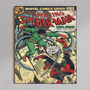 May include: Comic book cover of The Amazing Spider-Man featuring Doctor Octopus. The cover art shows Spider-Man in a battle with Doctor Octopus. The comic book cover has the text "STILL ONLY 25" and "MARVEL COMICS GROUP".