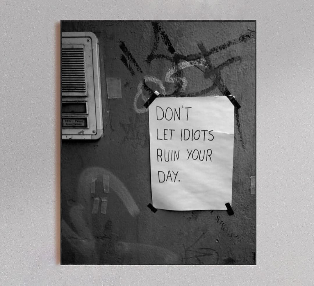 Don't Let Idiots Ruin Your Day Motivational Poster | Inspirational ...
