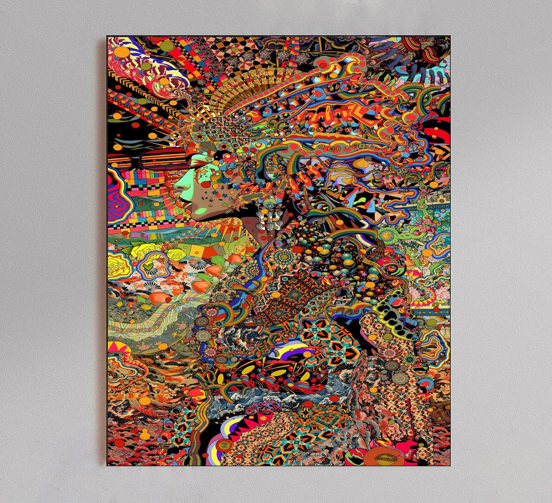 Psychedelic Abstract Art Rolled Poster | Colorful Trippy Pattern ...