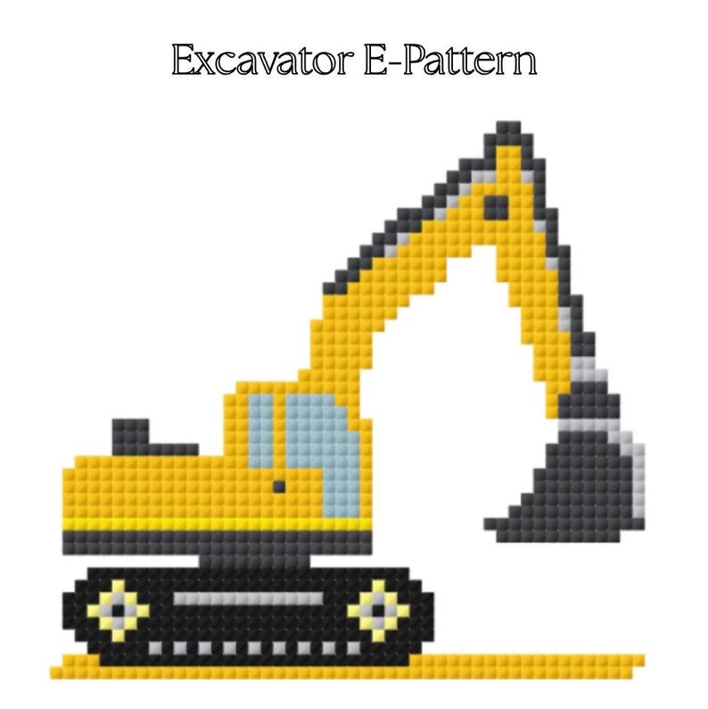 Excavator Needlepoint Pattern - Nursery Decor (PDF Chart Download) - Etsy