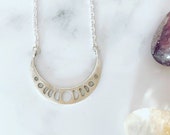 Silver Moon Phase Necklace