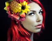 Fascinator Pineapple Fruit Quirky Rockabilly Pineapple Carmen Miranda Summer Cocktail Hat