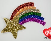 Fascinator Clip Rainbow Glitter Bride Fun Kitsch Rainbow Brite