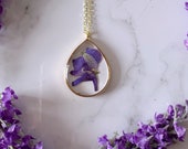 Violet Pressed Flower Necklace