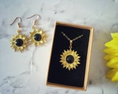 Sunflower Crystal Onyx Jewellery Gift Set