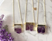 Amethyst Slice Crystal Necklace