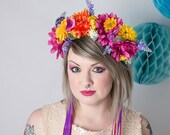 Floral Crown Headband Vine Summer Festival Wedding Bride Statement