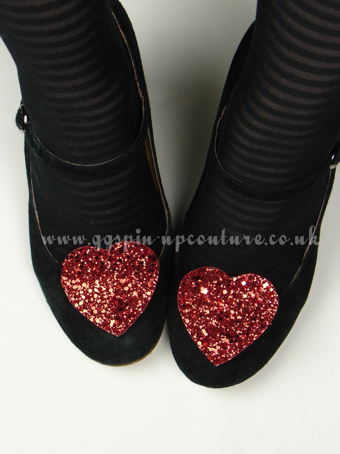 Red Glitter Heart Shoe Clips Etsy