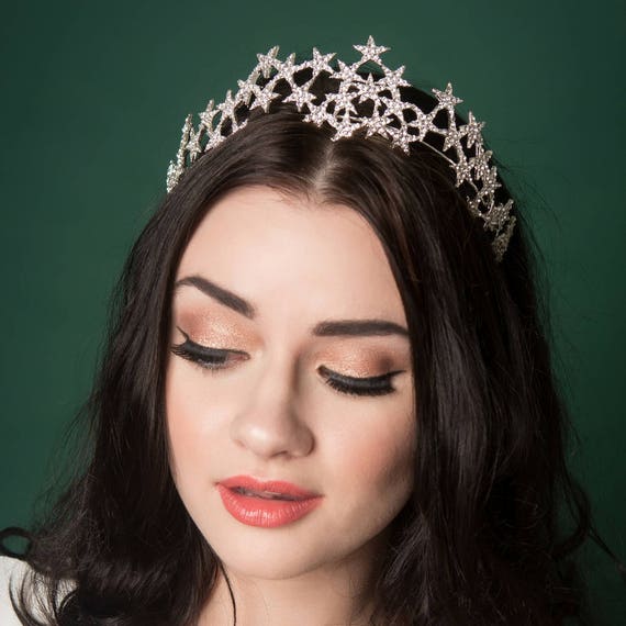 Star Tiara Wedding Bridal Diamante Wedding Crown Tiara Etsy