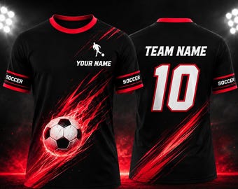 Custom Soccer Jersey Black Yellow, Personalized Team Name Number Shirt, Youth Adult Soccer Uniform, Game Day Team Gift for Soccer Players