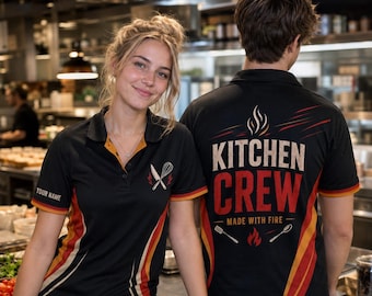 Personalized Kitchen Crew Chef Polo Shirt, Custom Restaurant Staff Uniform, Personalized Kitchen Team Shirt, Chef Crew Work Polo Team Chef