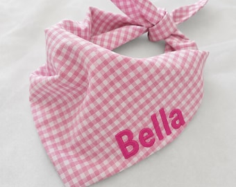 Personalized Embroidered Pet Bandana, Custom Embroidered Dog Bandana with Name, Custom Cat Scarf, Cute Pet Accessories, Cat Gift Idea