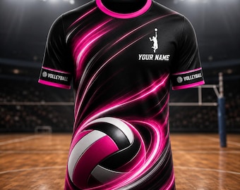Custom Volleyball Jersey Black Blue, Personalized Team Name Number Shirt, Youth Adult Volleyball Uniform, Game Day Team Gift for Players