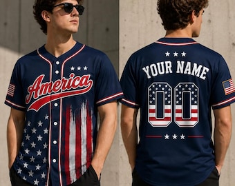 Custom America Baseball Jersey, Patriotic 250th Anniversary Shirt, Personalized Name Number Jersey, USA Flag 1776 2026, USA 250 Year Freedom