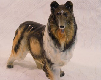 On Sale Vintage Collie Dog figurine bisque