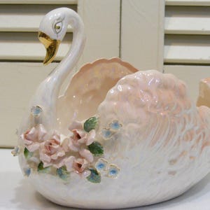 Capodimonte Swan Bowl Planter Vase