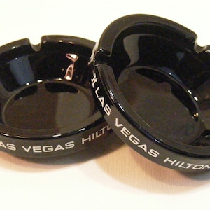 Las Vegas Hilton Vintage Amethyst Black Ashtray