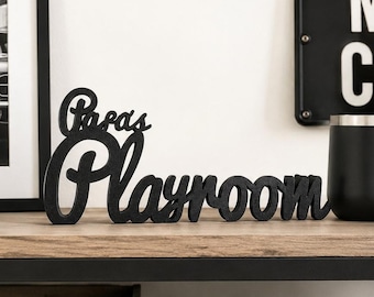 Custom Freestanding Name Sign | Personalized Shelf Decor | Modern Script Sign