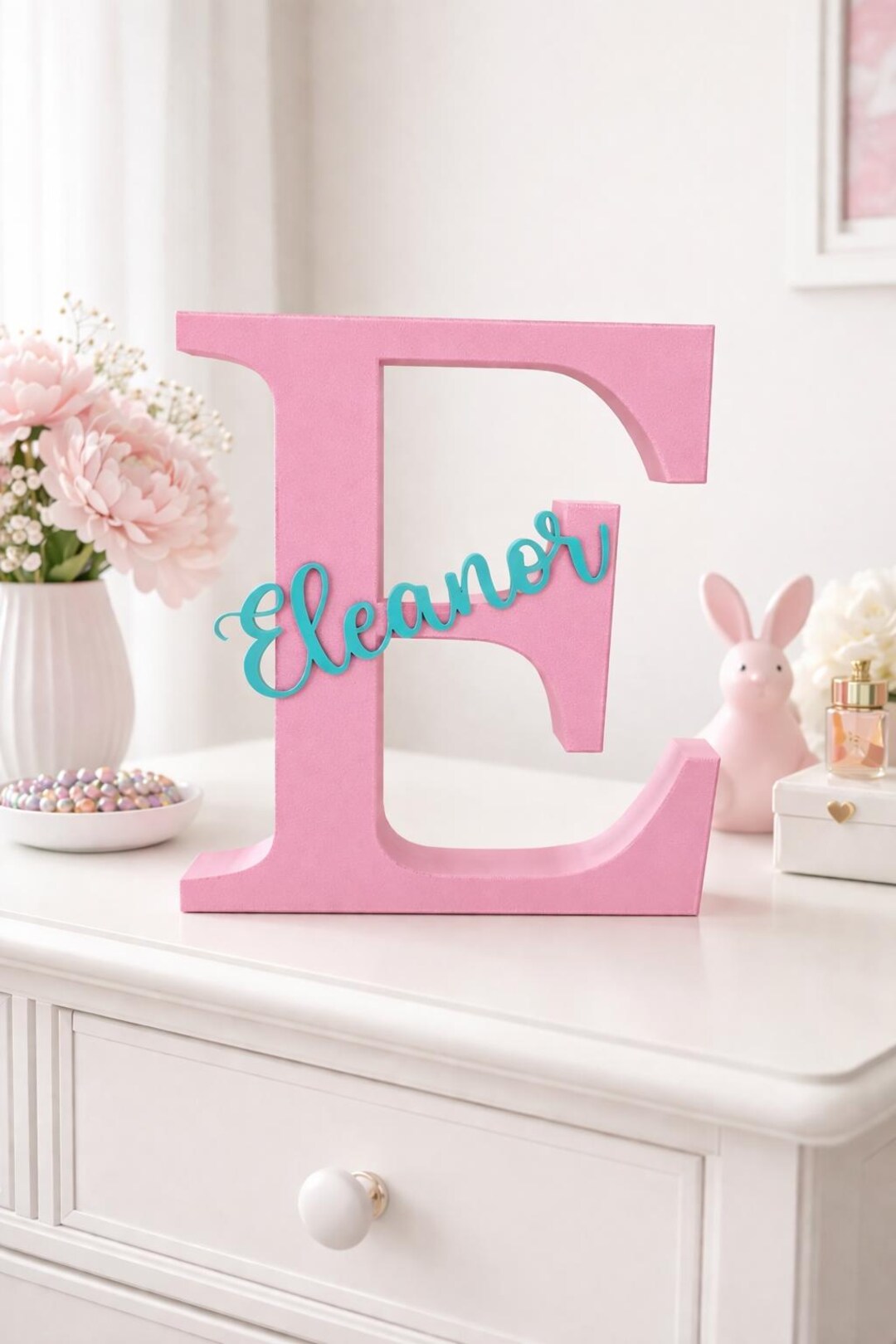 Custom Freestanding Name Sign – Large Initial Letter Decor, Nursery ...