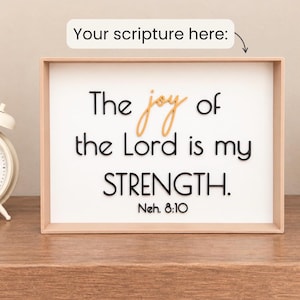 Cartello autoportante personalizzato con versetto biblico / Decorazione cristiana personalizzata / Regalo con versetto biblico