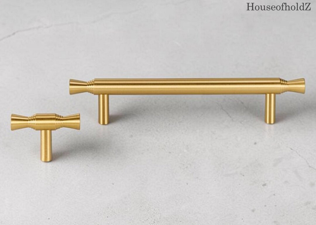 Solid Brass Drawer Knobs, Modern Cabinet Pulls, Dresser Handles ...