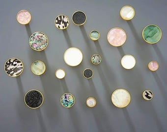 Brass Wall Hook Decorative Coat Hooks Natural Shell Inlay Luxury Wall Decor