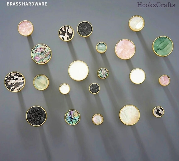 Brass Wall Hook Decorative Coat Hooks Natural Shell Inlay Luxury Wall Decor