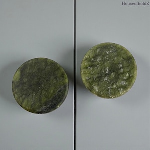 Gröna Jade Skåpknoppar Runda Sten Lådhandtag Garderob Möbelbeslag