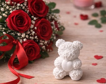 DIY Gipsbär – kleines Valentinstagsgeschenk (8 cm)