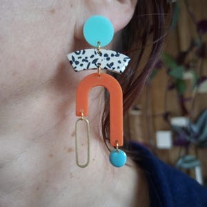 Boucles d'oreilles Groovy Hoop vintage des années 60