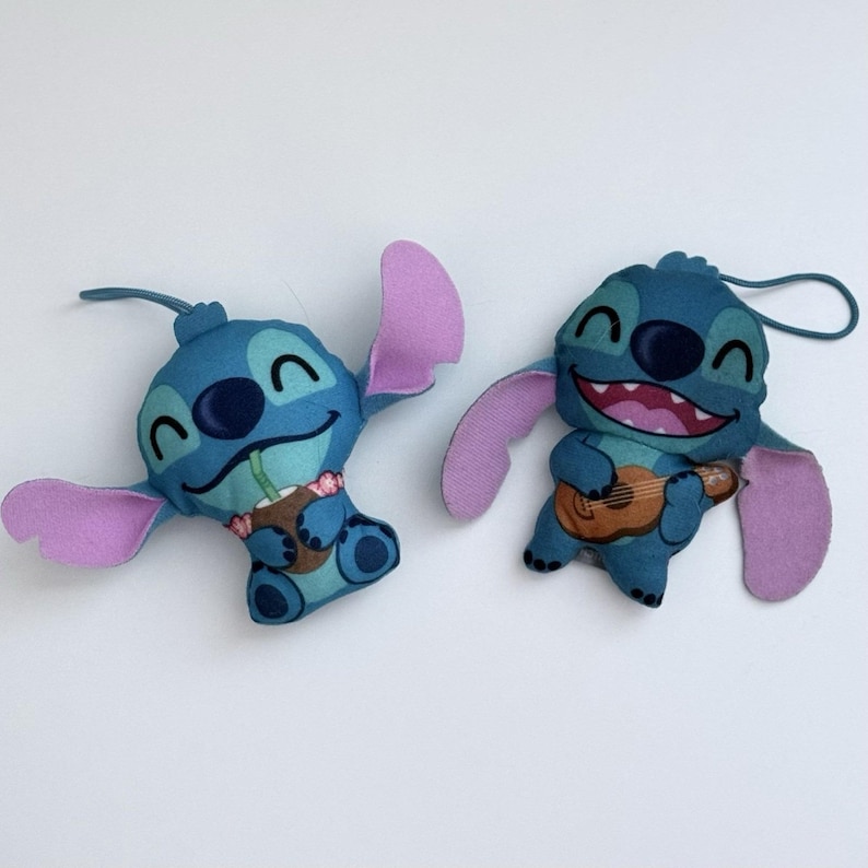 McDonald's Happy Meal Toy Lilo Stitch Keychain Plush Coconut Ukelele Set of 2 画像 1