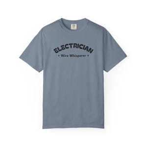 Electrician Wire Whisperer - Tradesman Shirt - Electrical Worker Tee - Funny Electrician Gift - Black Text image 8