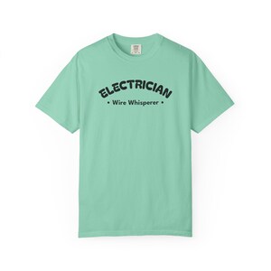 Electrician Wire Whisperer - Tradesman Shirt - Electrical Worker Tee - Funny Electrician Gift - Black Text image 5