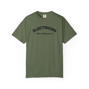 Electrician Wire Whisperer - Tradesman Shirt - Electrical Worker Tee - Funny Electrician Gift - Black Text image 3