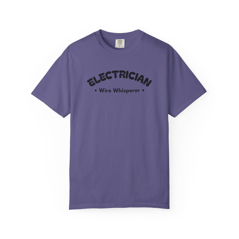 Electrician Wire Whisperer - Tradesman Shirt - Electrical Worker Tee - Funny Electrician Gift - Black Text image 9