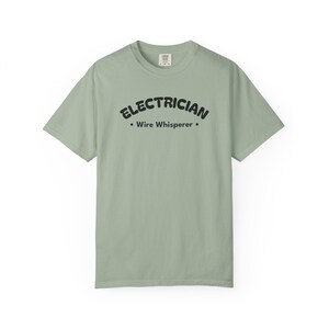 Electrician Wire Whisperer - Tradesman Shirt - Electrical Worker Tee - Funny Electrician Gift - Black Text image 4