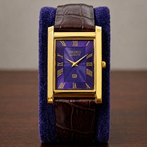 Seiko Tank Purple Dial - Etsy