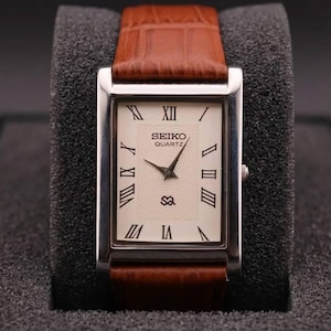 Seiko Tank Watch Leather Strap - Etsy