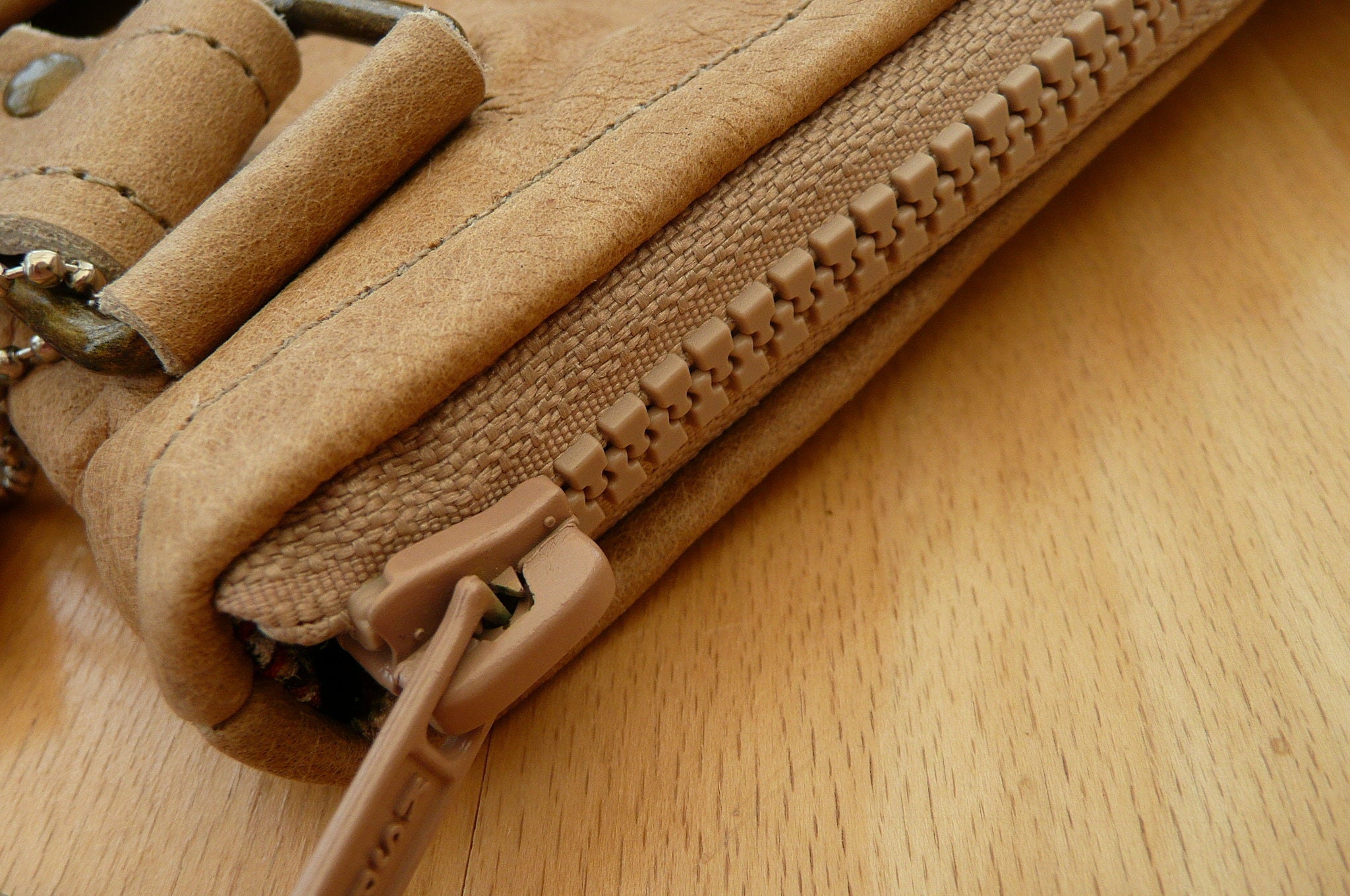 Zipper Top Leather Bag, Pouch Bag, Brown Crossbody Bag