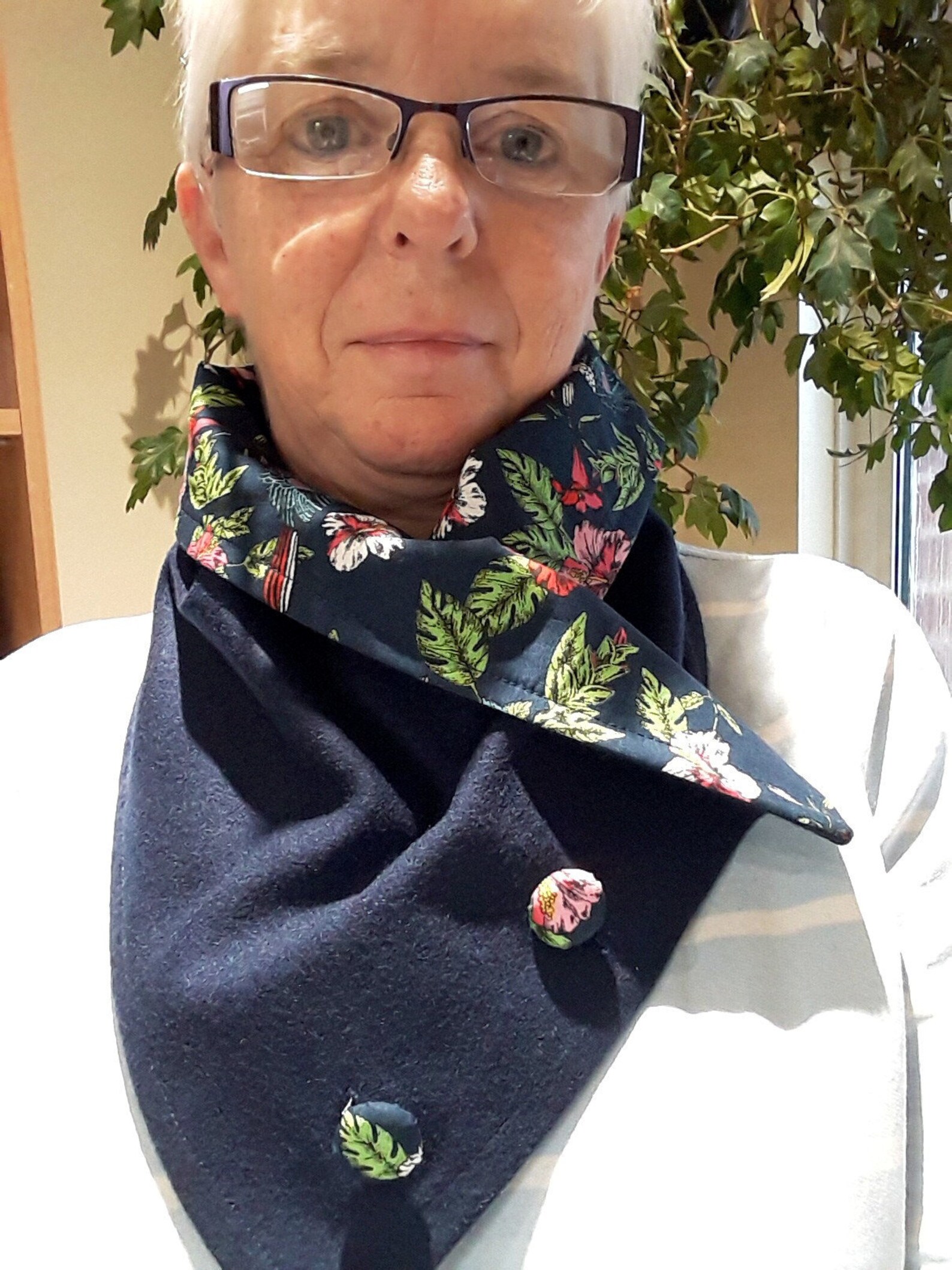 Neck warmer button neck warmer button scarf tweed & cotton | Etsy