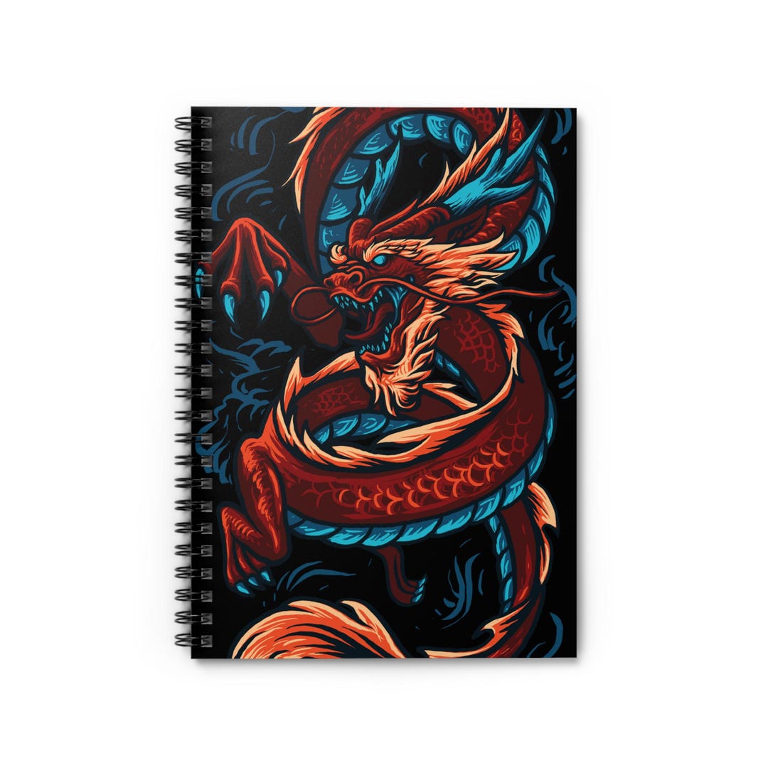 Red Chinese Dragon Spiral Notebook | Ruled Journal, Mythical Serpent ...