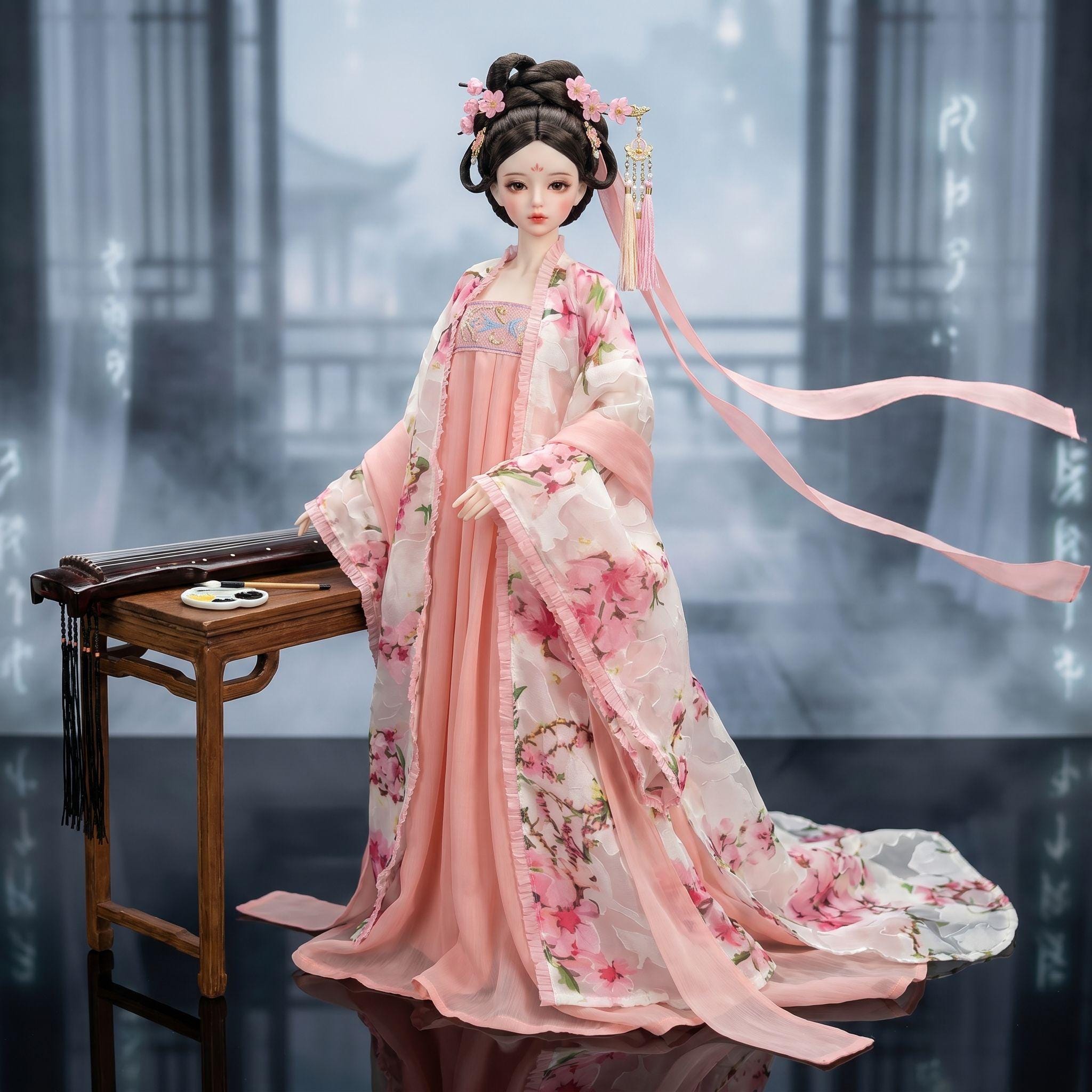 open lace back dress Cherry Blossoms