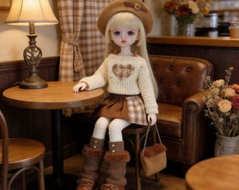 Vestito per bambola BJD YoSD 1/6 - Set in stile Academy con gonna a strati e accessori