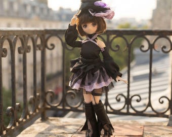 1/6 BJD Blythe Gothic Dark Lolita 6-Piece Set Ob22 Ob24 Azone 22cm Fashion Doll Clothes