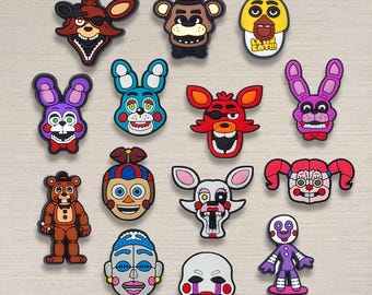 Scary Animatronic Shoe Charms Set, Horror Character PVC Clog Charms, Creepy Cartoon Shoe Accessories, Spooky Gift for Fans