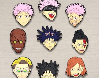 Anime Style Character Shoe Charms Set, Cool Cartoon Boy Face Charms for Clogs, Cute Kawaii Accessories, Gift for Anime Fans