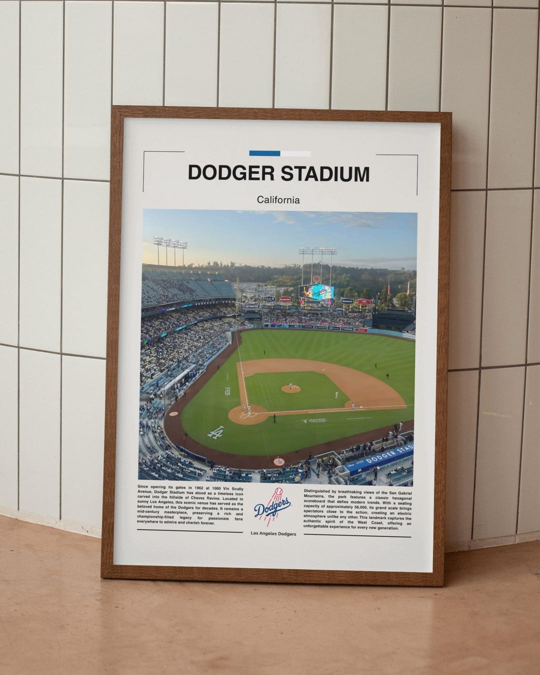 Dodger Stadium Poster, Los Angeles Dodgers Wall Art, Dodgers Print, MLB ...