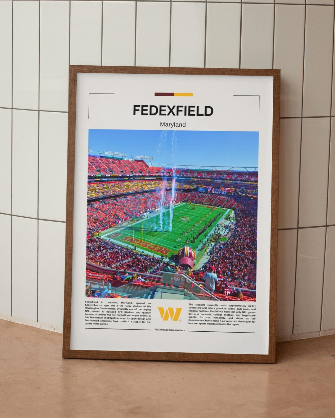 Commanders Decor Fedex Field Stadium Poster, Washington Commanders Wall Art, Commanders ...