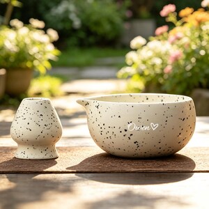 Personalized Matcha Bowl Set, Custom Engraved Ceramic Chawan, Japanese Tea Ceremony Kit,Minimalist Matcha Gift Set, Unique Tea Lover Present